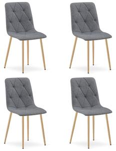 Set čtyř jídelních židlí LIBRA tmavě šedé / hnědé nohy (4 ks)