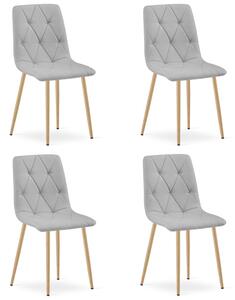 Set čtyř jídelních židlí LIBRA světle šedé / hnědé nohy (4 ks)