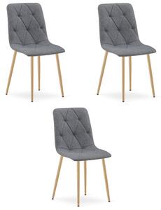 Set tří jídelních židlí LIBRA tmavě šedé / hnědé nohy (3 ks)
