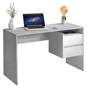 HezkýNábytek.cz PC stolek Titanes (beton + bílá). 1116530
