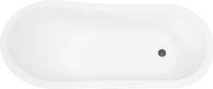 Olsen Spa Volně stojící retro vana OLAYA bílá - Nožičky k vaně - Černé, Rozměr vany - 160 × 68 cm VANOLA160B