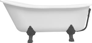 Olsen Spa Volně stojící retro vana OLAYA Glam - grafitová - Barva - GLAM 03 - grafitová, Nožičky k vaně - Bílé, Rozměr vany - 160 × 68 cm VANOLA160WG3