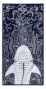 Tmavě modrá plážová osuška 90x180 cm Shark – DecoKing