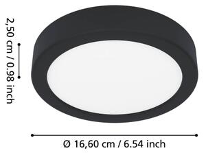 Eglo 901324 - LED Koup. strop. svítid. FUEVA LED/7,5W/230V pr.16,6cm IP44 černá