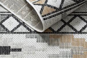 Dywany Łuszczów Kusový koberec Cooper Sisal Aztec 22235 ecru/black – na ven i na doma - 140x190 cm