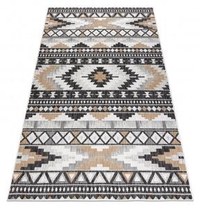 Dywany Łuszczów Kusový koberec Cooper Sisal Aztec 22235 ecru/black – na ven i na doma - 140x190 cm