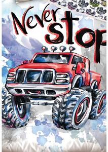 Bavlněné povlečení 140x200 + 70x90 cm - Monster truck never stop