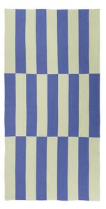 Světle žlutá/modrá bavlněná plážová osuška 100x160 cm Su – noo.ma
