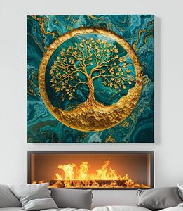 Obraz na plátně - Strom života Zlatá mramorová Odyssea FeelHappy.cz Velikost obrazu (šířka x výška): 40 x 40 cm