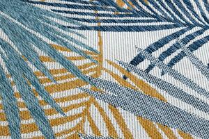 Dywany Łuszczów Kusový koberec Cooper Sisal Palm leaves 22258 ecru/navy – na ven i na doma - 160x220 cm
