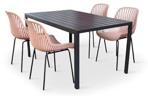 Moderní zahradní set - Viking L + 4x židle GABY růžová