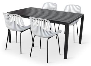 Zahradní jídelní set Viking L + 4x židle GABY šedá