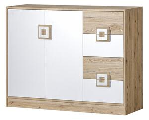 Komoda Niczi 120 NI08, Barva: dub světlý / bílá + dub světlý 5902928238549