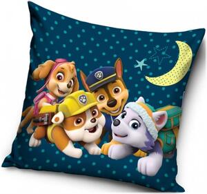 Velurový polštář Paw Patrol - Tlapková patrola - motiv Noční hlídka | 40 x 40 cm