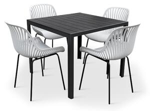 Elegantní zahradní set - Viking M + 4x židle GABY šedá