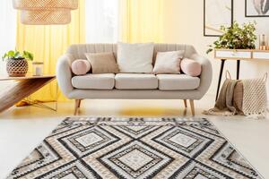 Dywany Łuszczów Kusový koberec Cooper Sisal Aztec 22224 ecru/black – na ven i na doma - 80x150 cm