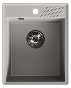 Laveo Hub, 1-komorový granitový dřez 394x485x204 mm, šedá, LAV-SPH_510Y