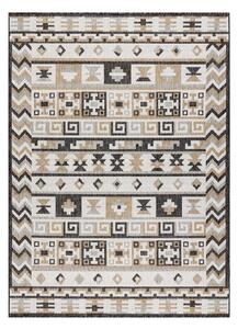 Dywany Łuszczów Kusový koberec Cooper Sisal Aztec 22218 ecru/black – na ven i na doma - 80x150 cm