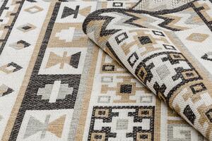 Dywany Łuszczów Kusový koberec Cooper Sisal Aztec 22218 ecru/black – na ven i na doma - 140x190 cm