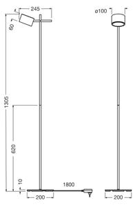 Osram - LED Stmívatelná stojací lampa DECOR KYOTO LED/12W/230V černá