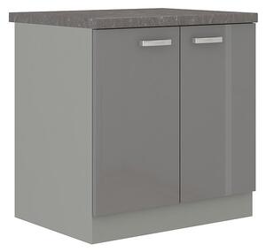 Dolní skříňka Multiline 80 D 2F BB, Barva: šedá / šedý lesk 5902928643725