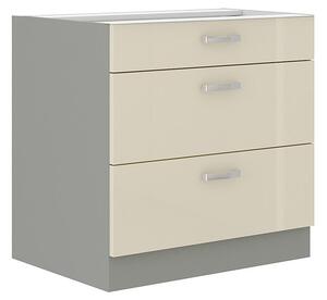 Dolní skříňka Multiline 80 D 3S BB, Barva: šedá / krémový lesk 5902928216479