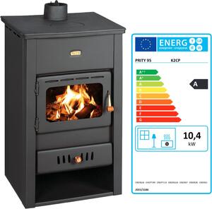Litinová kamna Top 10 kW Multi Fuiel kamna na dřevo Prity K2CP - 10,4 kw