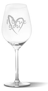 Sablio Sklenička na víno I Love you srdce: 49 cl