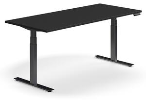 AJ Produkty Výškově nastavitelný stůl QBUS, 1800x800 mm, černá podnož, černá