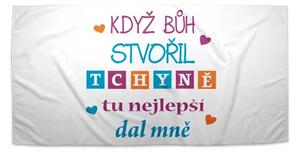 Sablio Ručník Když Bůh stvořil tchyně tu nejlepší dal mně - 30x50 cm