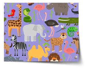 Sablio Plakát Animované safari - 60x40 cm