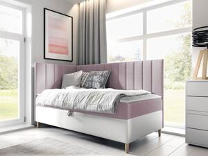 Kontinentální postel Junior Kamire 3, Strana: levá, Rozměr postele: 90x200, Barva:: ekokůže Soft 017 (bílá) + Fresh 09 5903211192463