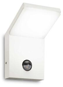 LED Venkovní nástěnné svítidlo Ideal Lux STYLE AP SENSOR BIANCO 3000K 269146 9,5W 750lm 3000K IP54 10cm bílé s PIR senzorem