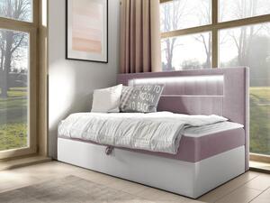 Kontinentální jednolůžková postel Junior Ribezo 2, Rozměr postele: 80x200, Barva:: ekokoža Soft 017 (biała) + Fresh 09 5903211193866