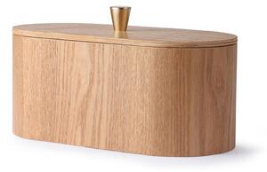 Dřevěný oválný box s víkem Willow - 23*11*10cm