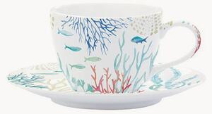 Sada porcelánových šálků na kávu's podšálky Under The Sea, 2 díly