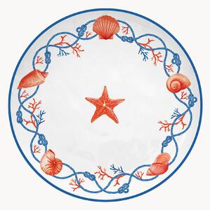 Sada snídaňových talířů z porcelánu Cote De Mer, 4 díly
