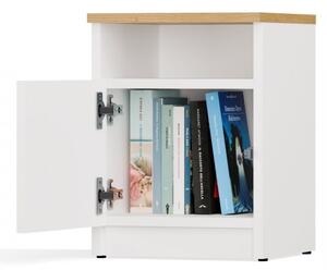 Noční stolek FALKVILE 2 - bílý / dub artisan