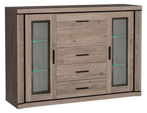 Vitrína Xavier XV-7, Osvětlení: osvětlení LED - bílé, Barva: dub trufel 5902928800357