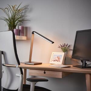 Stolní LED lampa Lindby Kuno, šedá, USB, dotykový stmívač