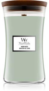 Woodwick Warm Wool vonná svíčka s dřevěným knotem 610 g