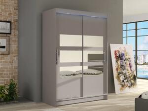 Skříň s posuvnými dveřmi Miami V, Barva: kašmír, Osvětlení: osvětlení LED RGB - barevné 5903211404702