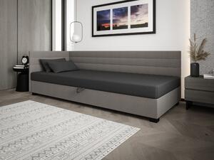 Čalouněná postel 90x195 KASANDRA PLUS 1 s úložným prostorem - šedá / světle šedá