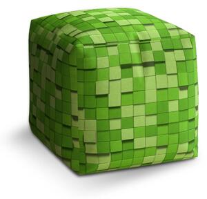 Sablio Taburet Cube Green Blocks 3D - 40x40x40 cm