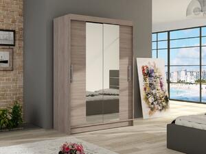 Skříň s posuvnými dveřmi a zrcadlem Miami II, Barva: trufel, Osvětlení: bez osvětlení 5902928182729