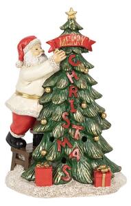 Svítící dekorace Santa zdobící stromek Merry Christmas - 15*10*22 cm