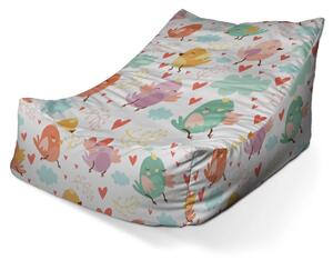 Sablio Sedací vak Lounge Oblak s ptáčky - 80 x 95 x 50 cm