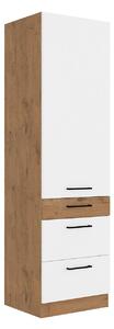 Kuchyňská skříňka se zásuvkami Woodline 60 DKS-210 3S 1F, Barva: Dub lancelot / bíly lesk 5902928821192