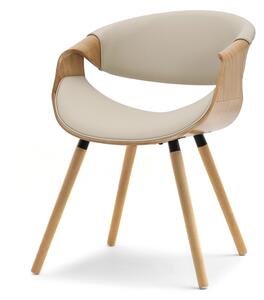 Designová jídelní židle SAROLTA - dub / béžová