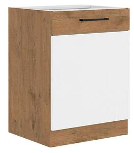 Spodní kuchyňská skříňka Woodline 60 D 1F BB, Barva: Dub lancelot / bíly lesk 5902928813555